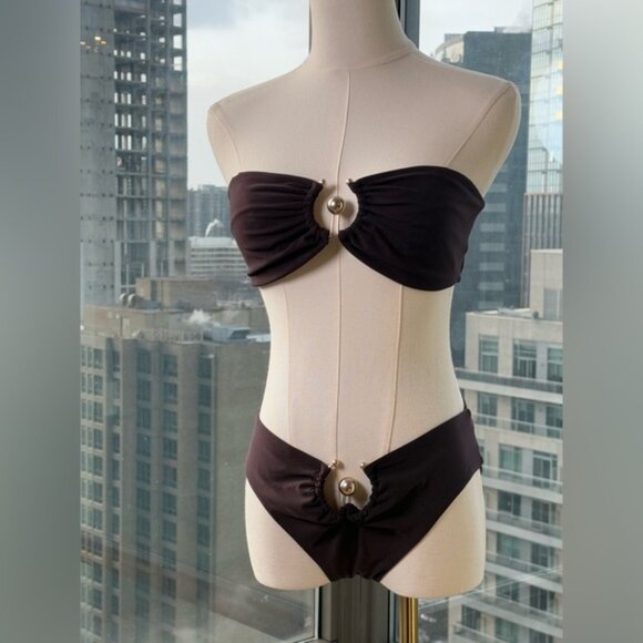 🆕 CHRISTOPHER ESBER 🧿 NWOT Brown Orbit Bikini Set - Sz AU 10 / US 6 - Picture 3 of 16